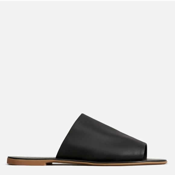 EVERLANE Leather Sandal Day slide Black 7.5 Shoes - Picture 2 of 7